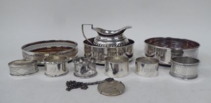Silver and white metal collectables: to include a silver milk jug of demi reeded form  Birmingham