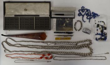 Items of personal ornament: to include a ring box; small collectables; and pens
