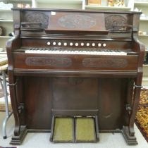 An Estey Organ Company mahogany cased bellow pump organ  48"h  45"w