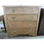 An early/mid 20thC pine four drawer dressing chest, on block feet  40"h  40"w