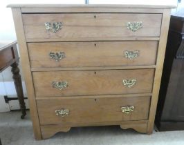 An early/mid 20thC pine four drawer dressing chest, on block feet  40"h  40"w