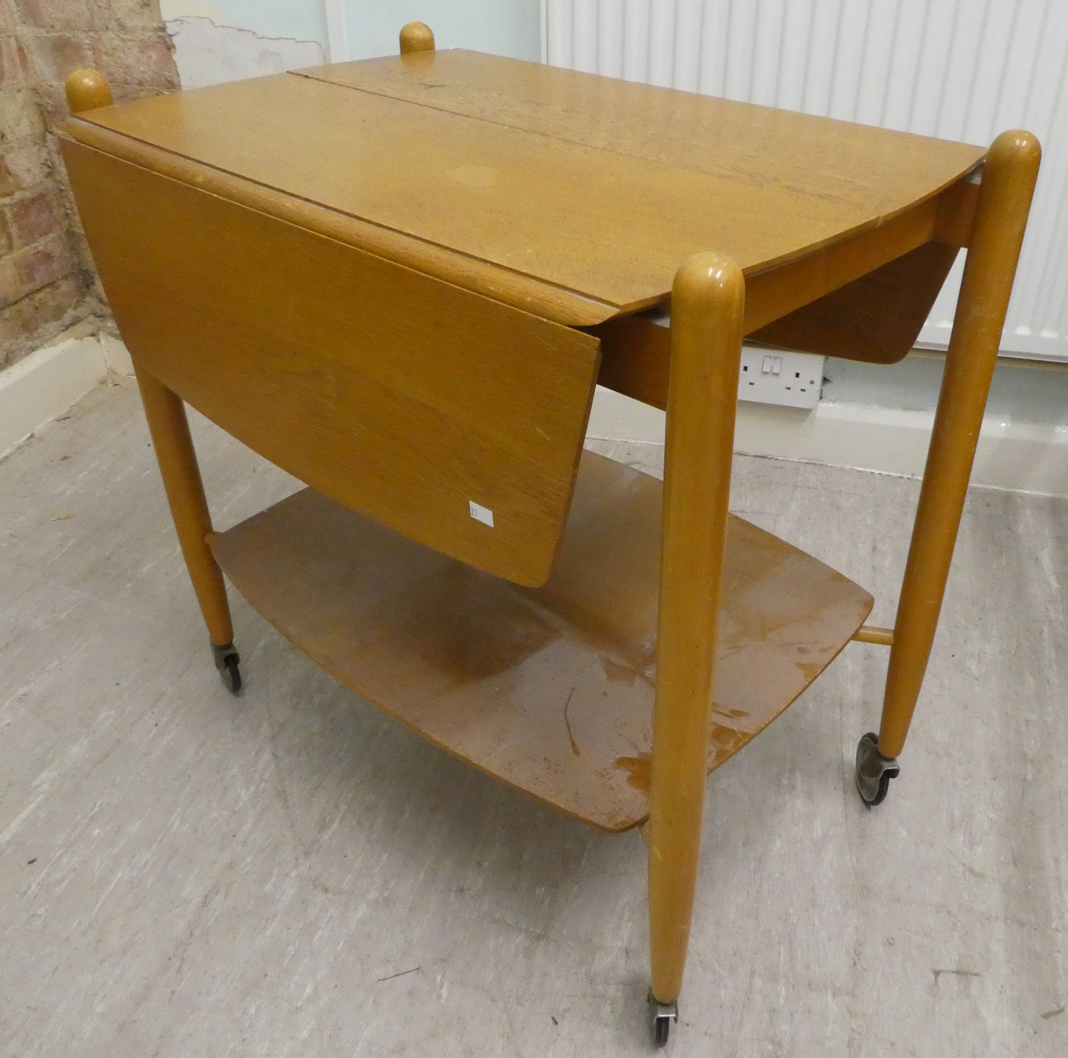 Mid 20thC furniture: to include a D-Scan teak framed dining chair with an upholstered back and seat, - Image 4 of 7