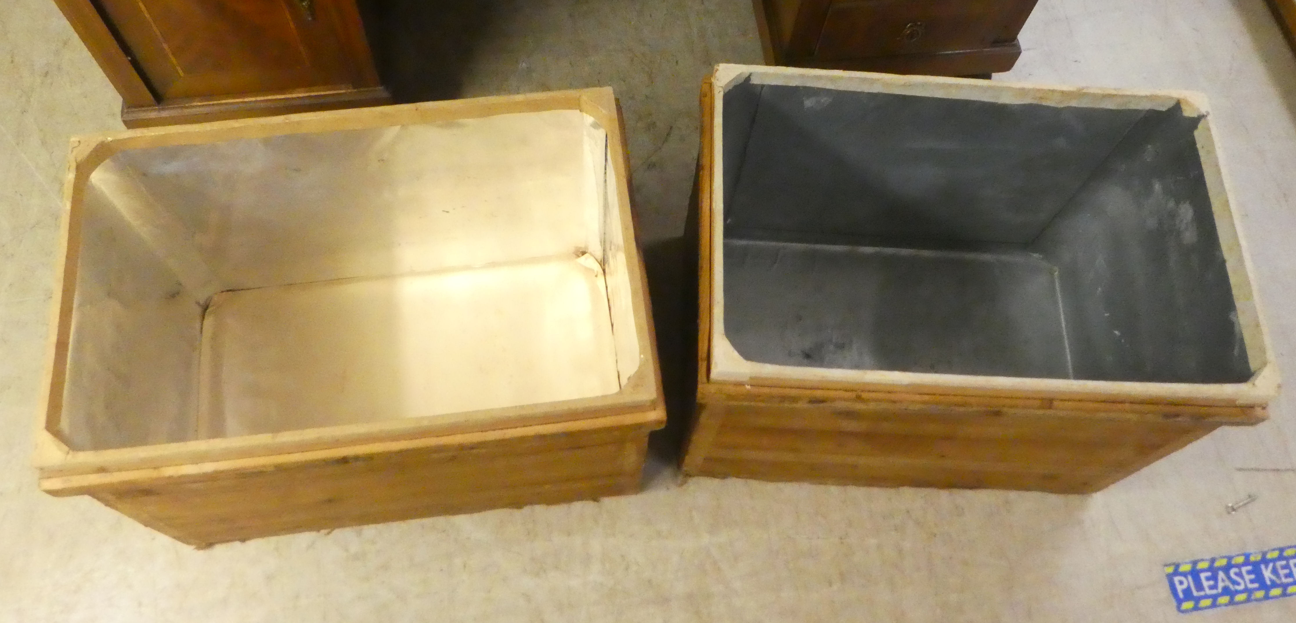 Two similar Japanese pine tea boxes with printed paper sides  19"h  26"w - Image 7 of 7