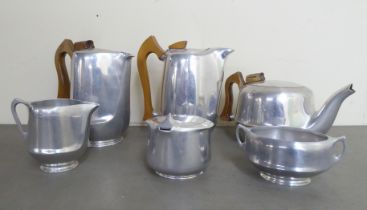A six piece Piquot ware tea set  comprising