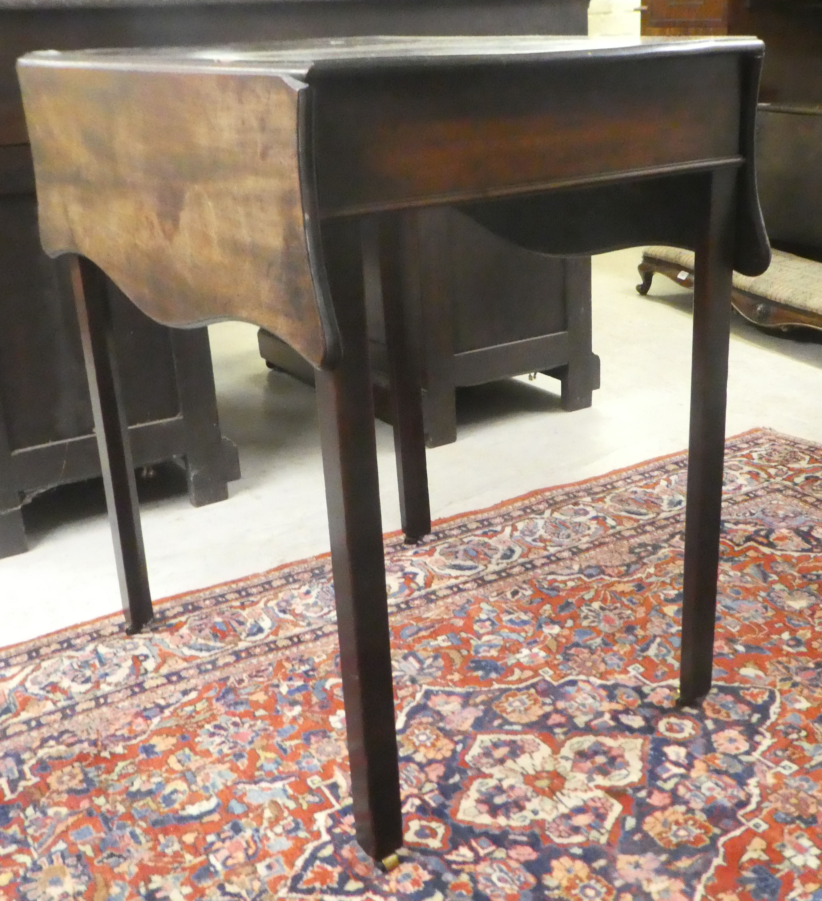 A mid 19thC mahogany Pembroke table, raised on square legs  28"h  28"w - Image 3 of 4