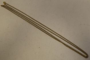 A yellow metal muff chain  (this item is allowed to be chemically tested)  27.5oz gross weight