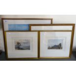 Four framed watercolours, mainly landscapes  largest 12" x 16"