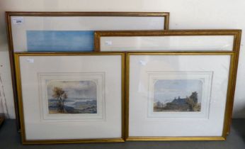 Four framed watercolours, mainly landscapes  largest 12" x 16"