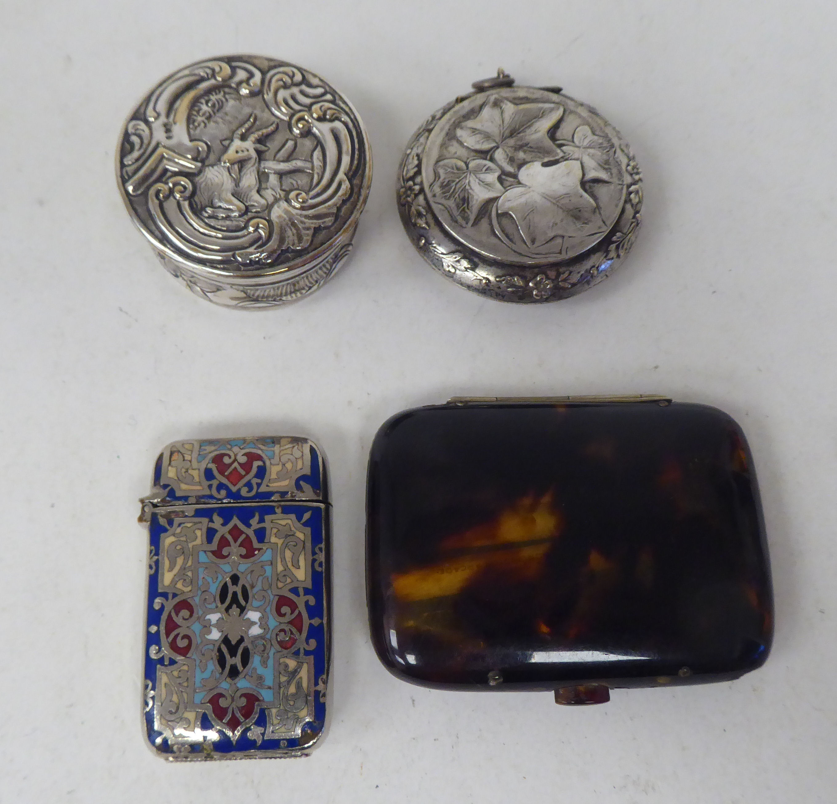 Small instruments, silver and other collectables: to include a pocket barometer; and brass key chain - Image 4 of 5