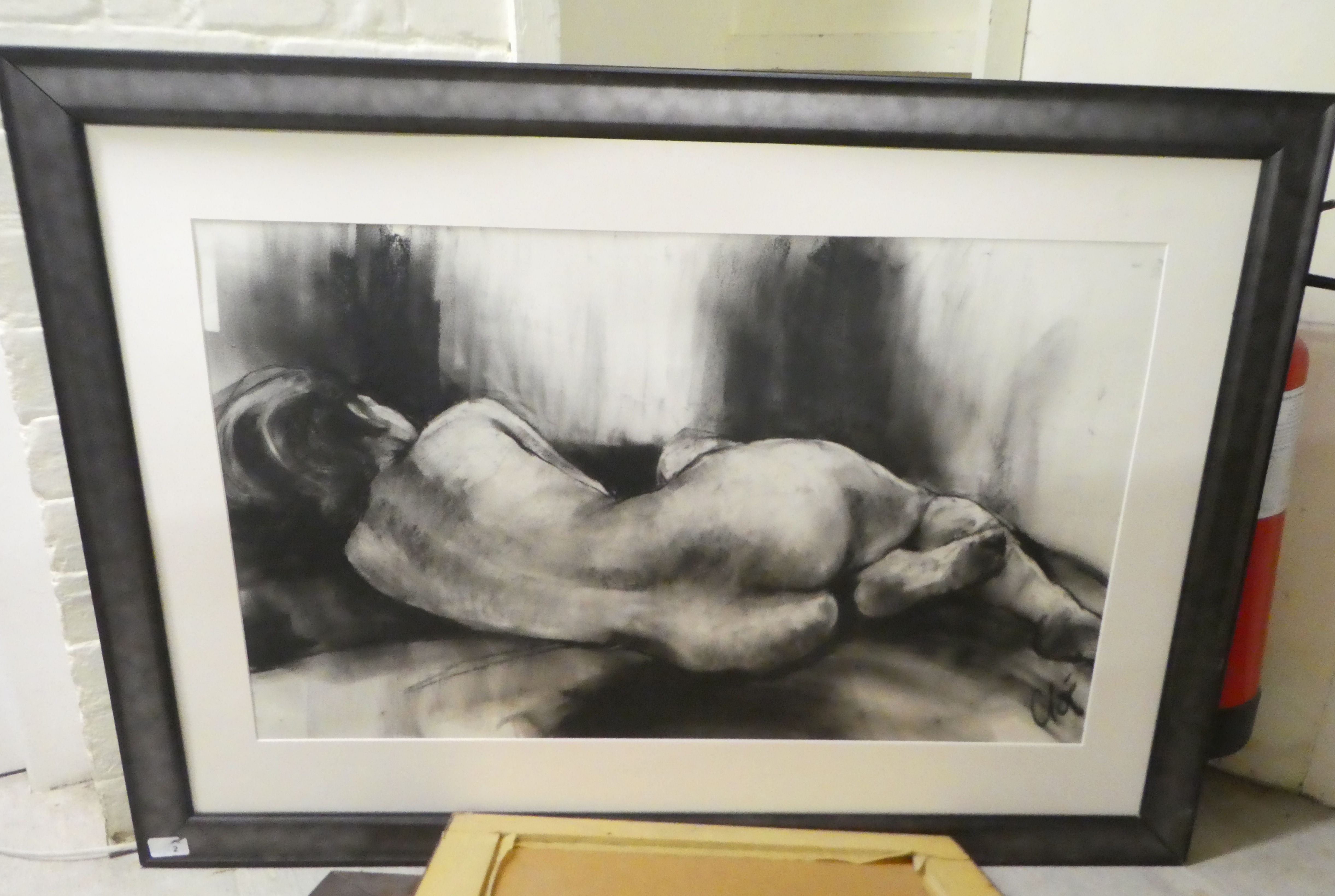 Pictures: to include Jean Harvey - a seated nude  charcoal  bears a signature  17" x 24"  framed - Image 8 of 8