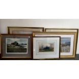 Pictures: to include Edwin Earp - a shoreline scene  watercolour  bears a signature  9.5" x 20"