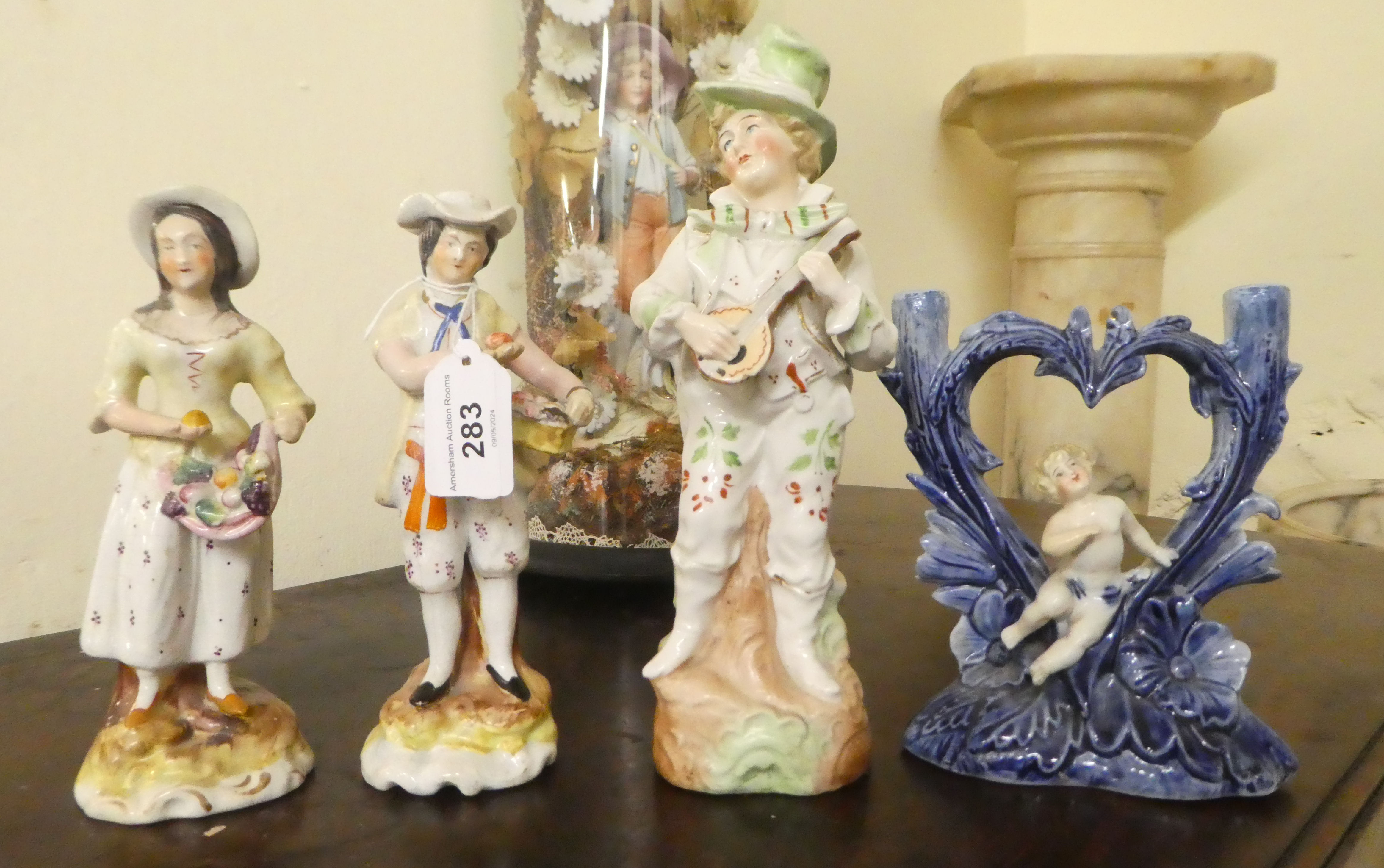 19thC and later ceramic figures: to include two Staffordshire pottery examples  6"h - Image 4 of 7