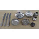 White metal tableware  mainly stamped 800