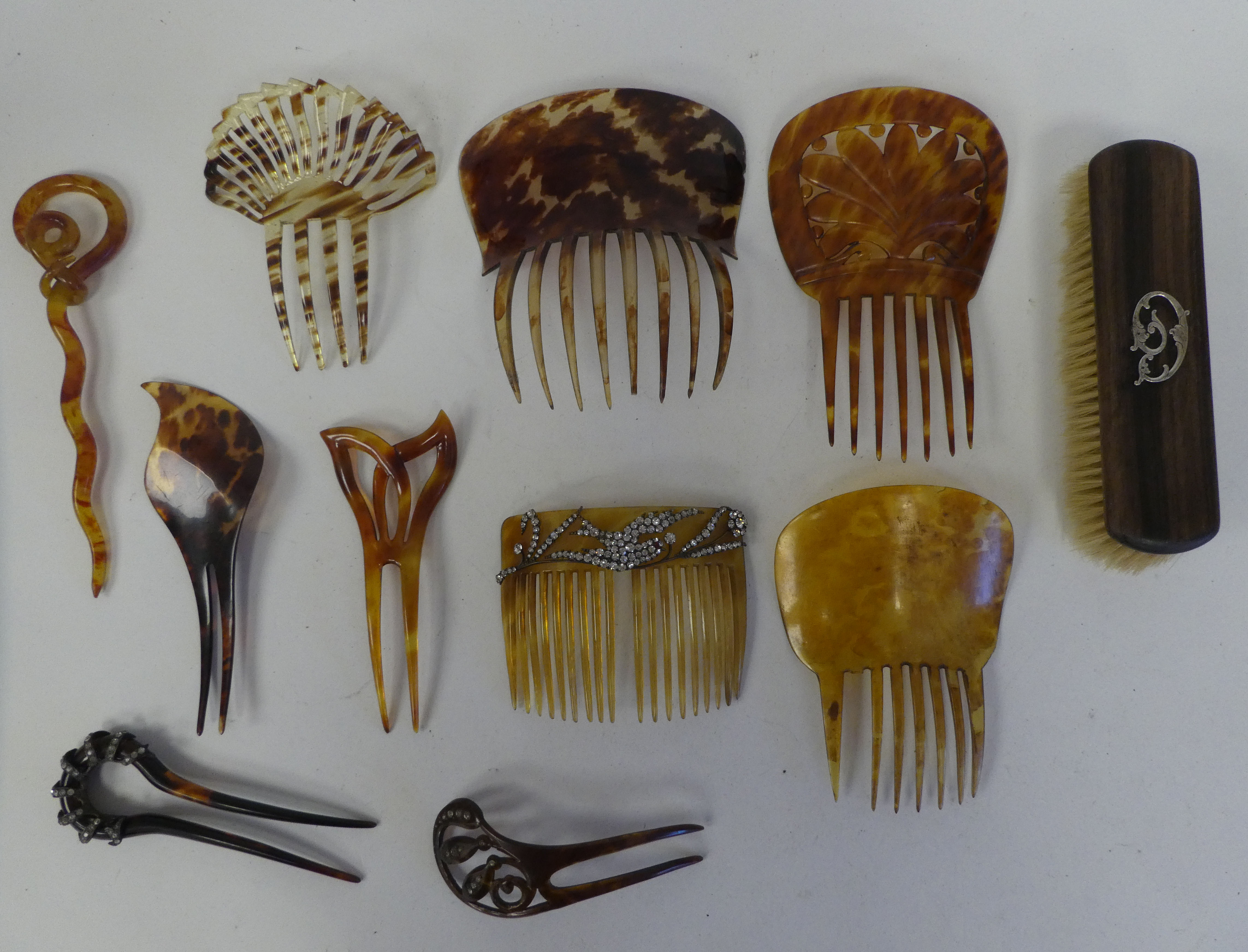 Mainly vintage, tortoiseshell hair accessories