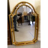 A modern mirror, in a gilded frame  42" x 26"