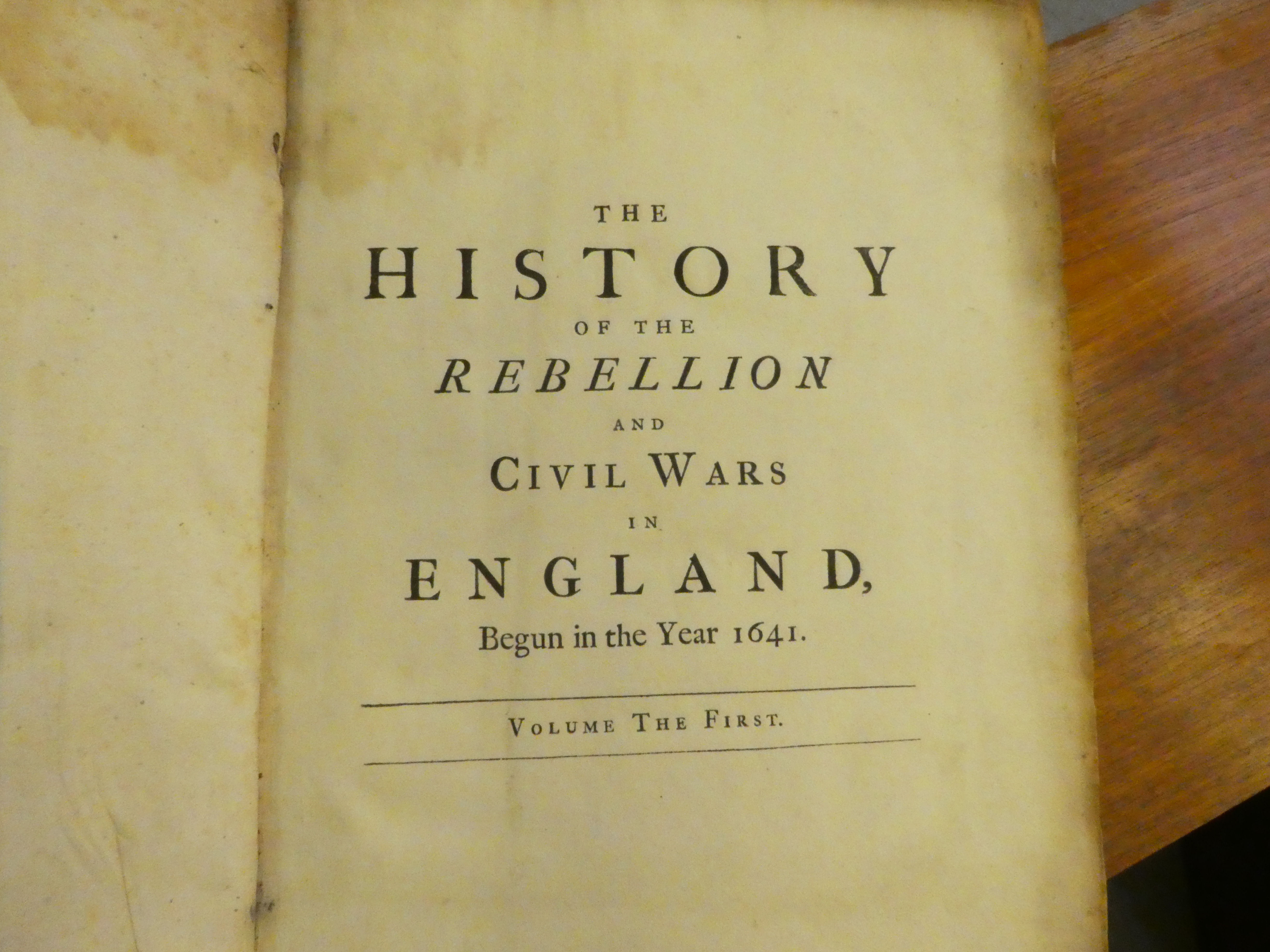 Books, period reference: to include 'The History of the Rebellion and Civil Wars in England' - Image 7 of 8