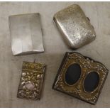 Silver and white metal collectables: to include an engine turned, folding cigarette case  Birmingham