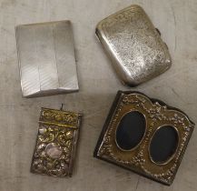 Silver and white metal collectables: to include an engine turned, folding cigarette case  Birmingham