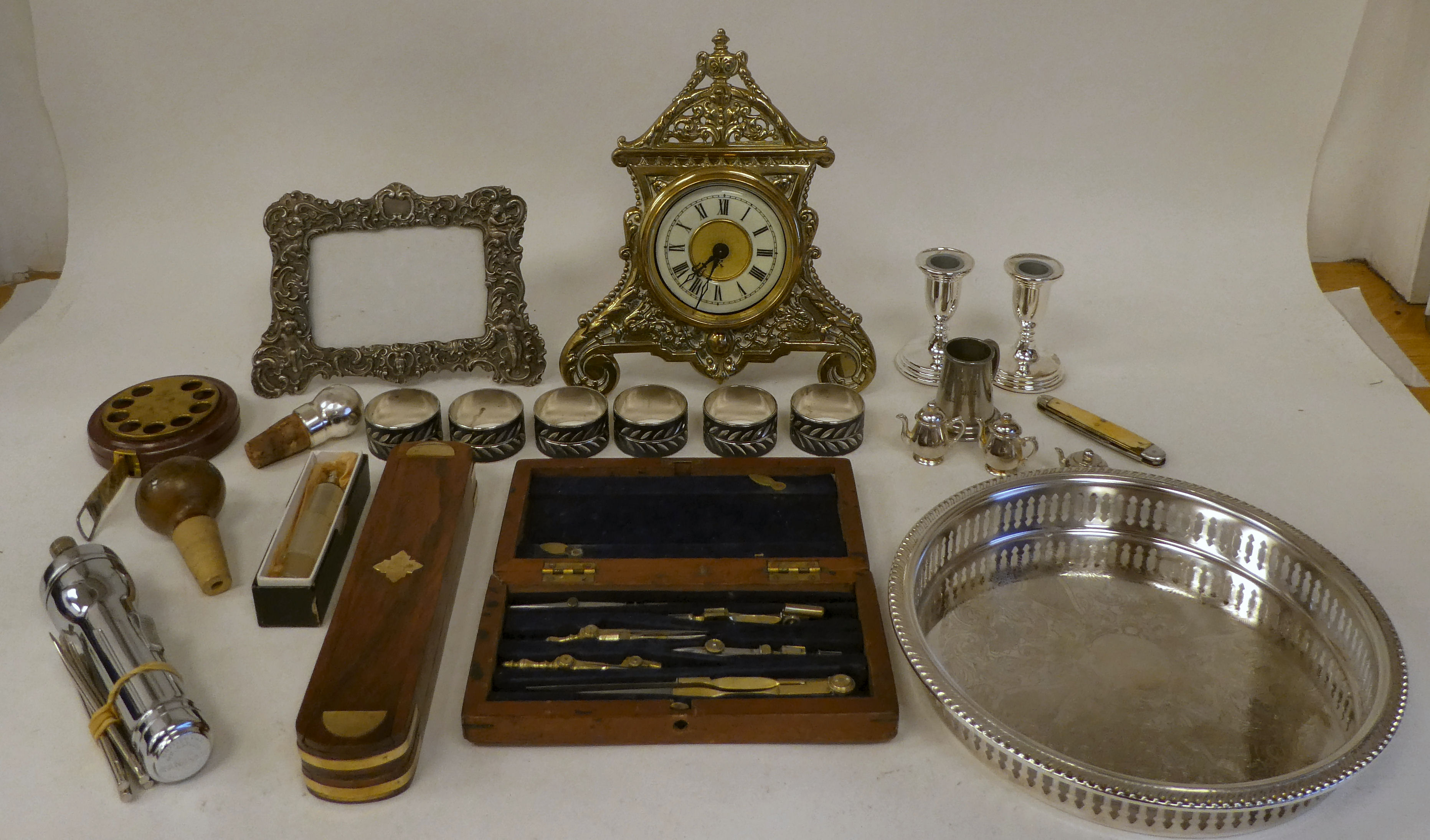 A mixed lot: to include silver plate; and purpose instruments, featuring a Lufkin of USA