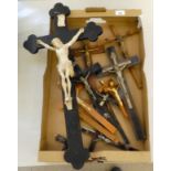 A collection of 20thC Continental crucifix  various sizes