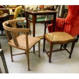 An Edwardian style crossbanded satinwood and mahogany display table with a bevelled glass,