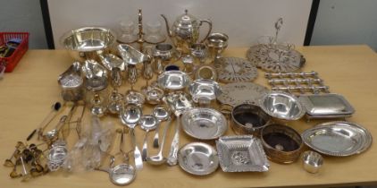 Silver plated tableware, mainly condiments pots and sauce boats