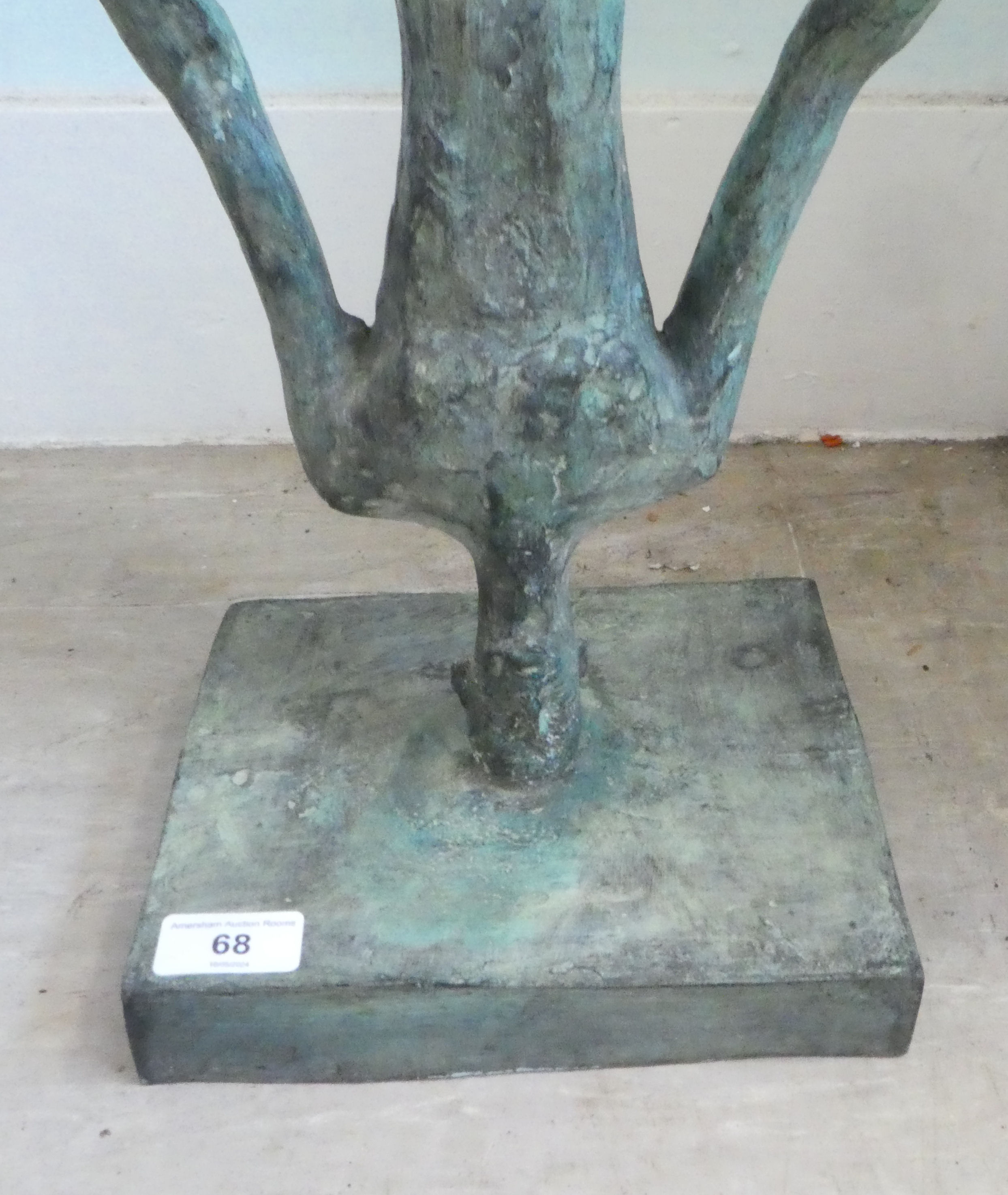 In the manner of Salvatore Dali 'Reflections' a cast bronze statue, on a plinth  46"h overall - Image 2 of 5