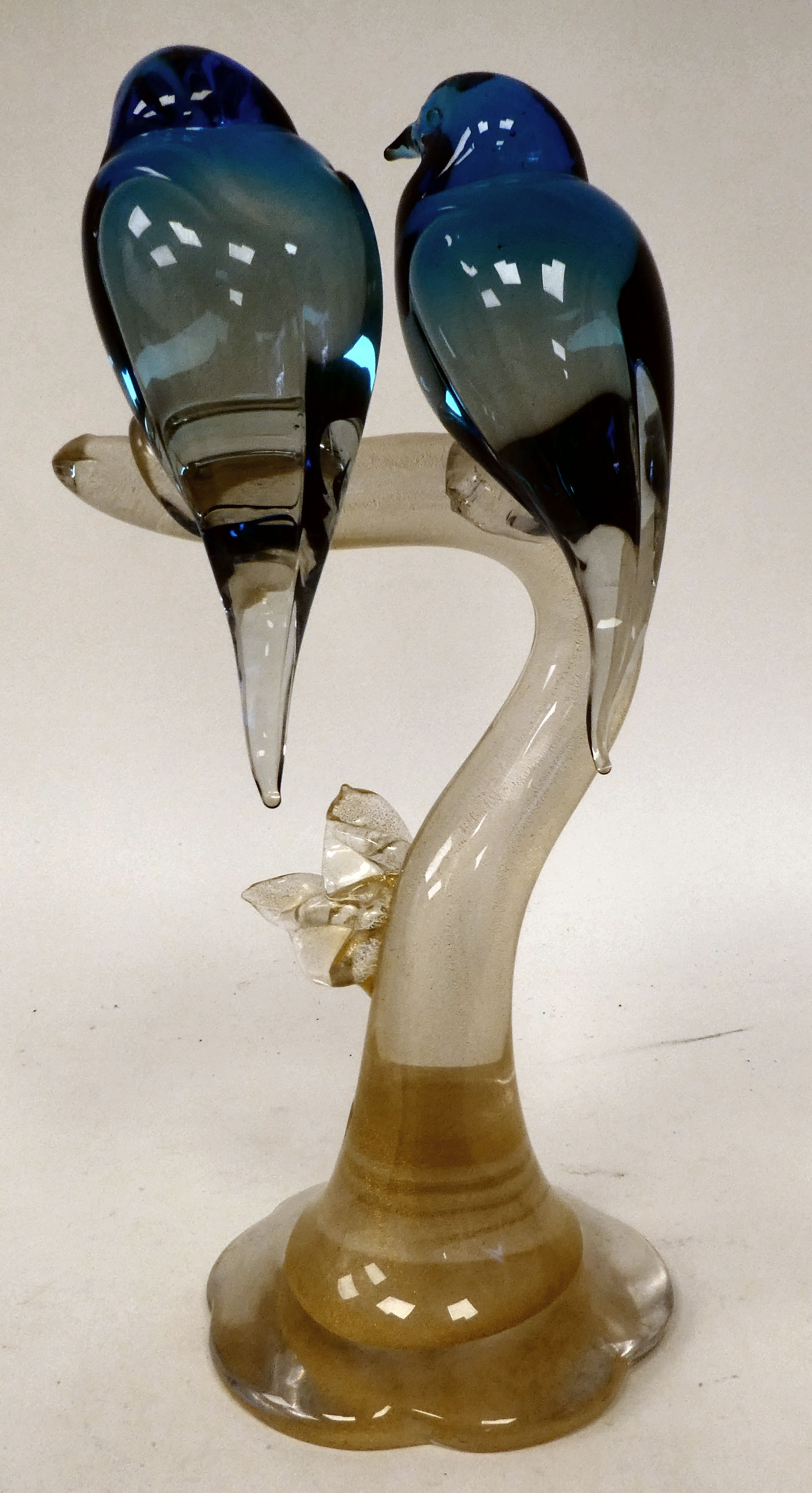 An Murano glass ornament, two birds perched on a branch  12"h - Image 3 of 3