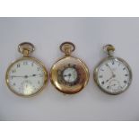 Three dissimilar variously cased and faced pocket watches