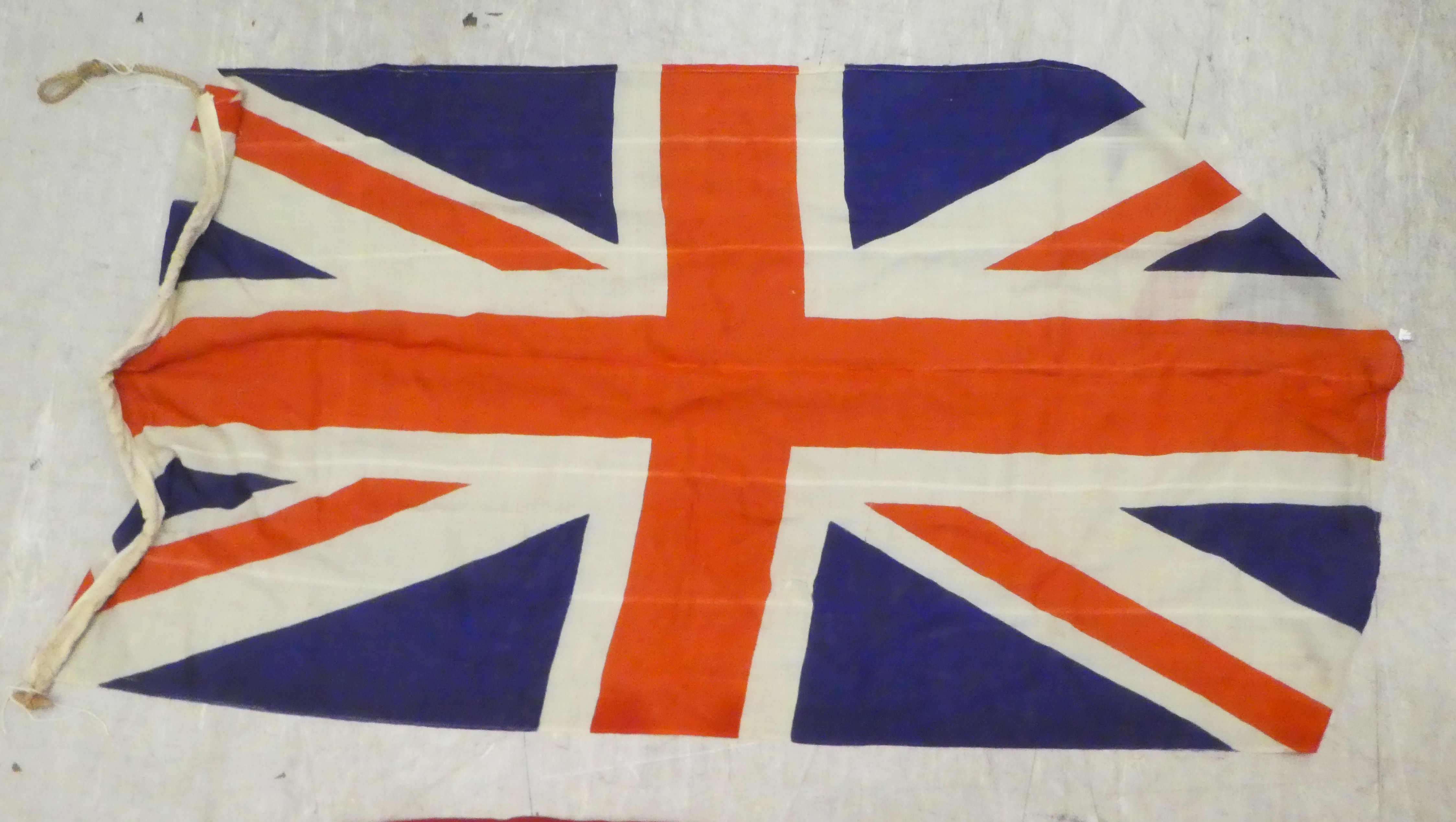 A vintage suitcase; and two contemporary flags - Image 4 of 4