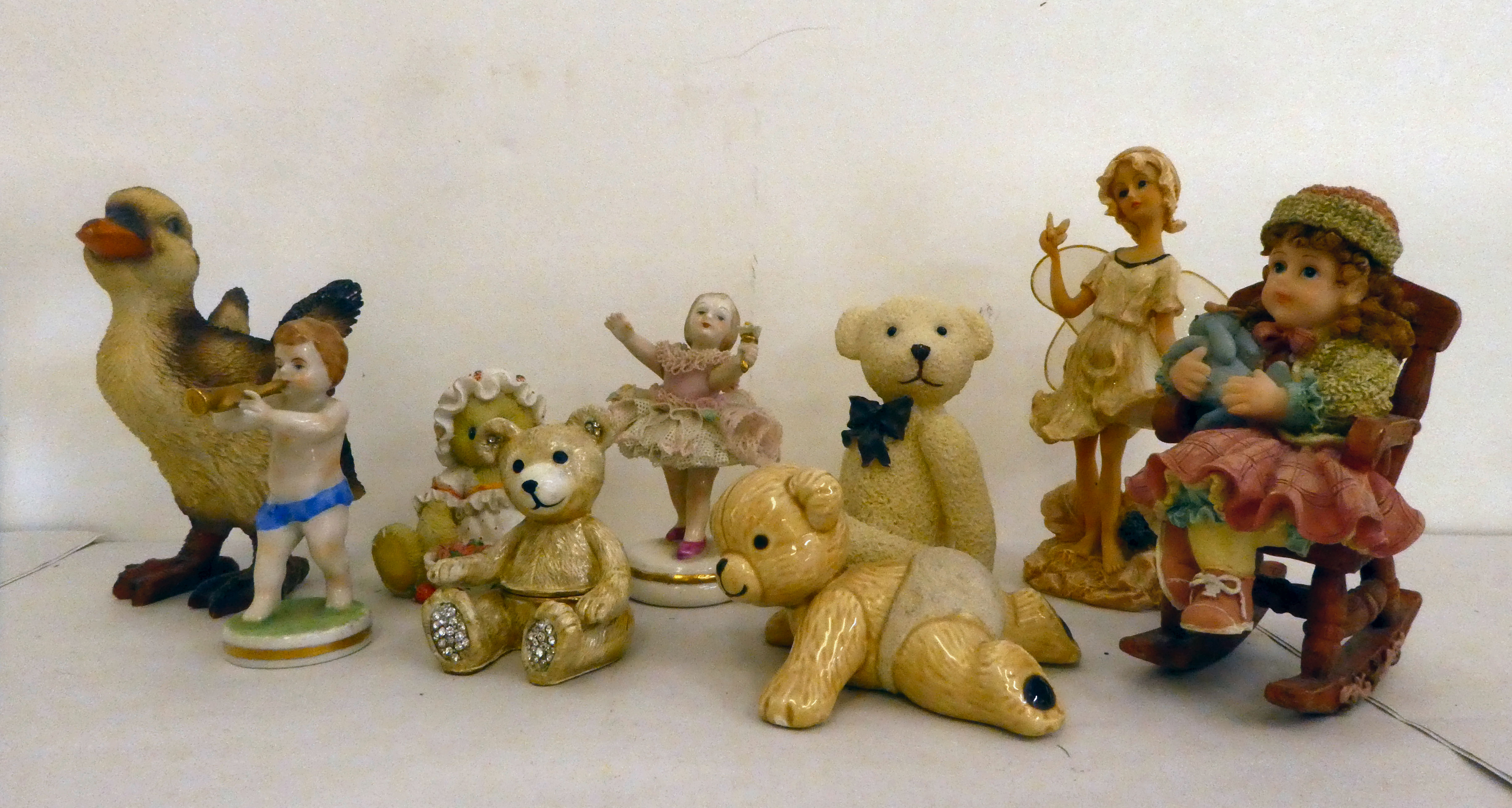 Ceramic and other ornaments: to include a Danish porcelain baby Brown bear  2"h - Image 5 of 6