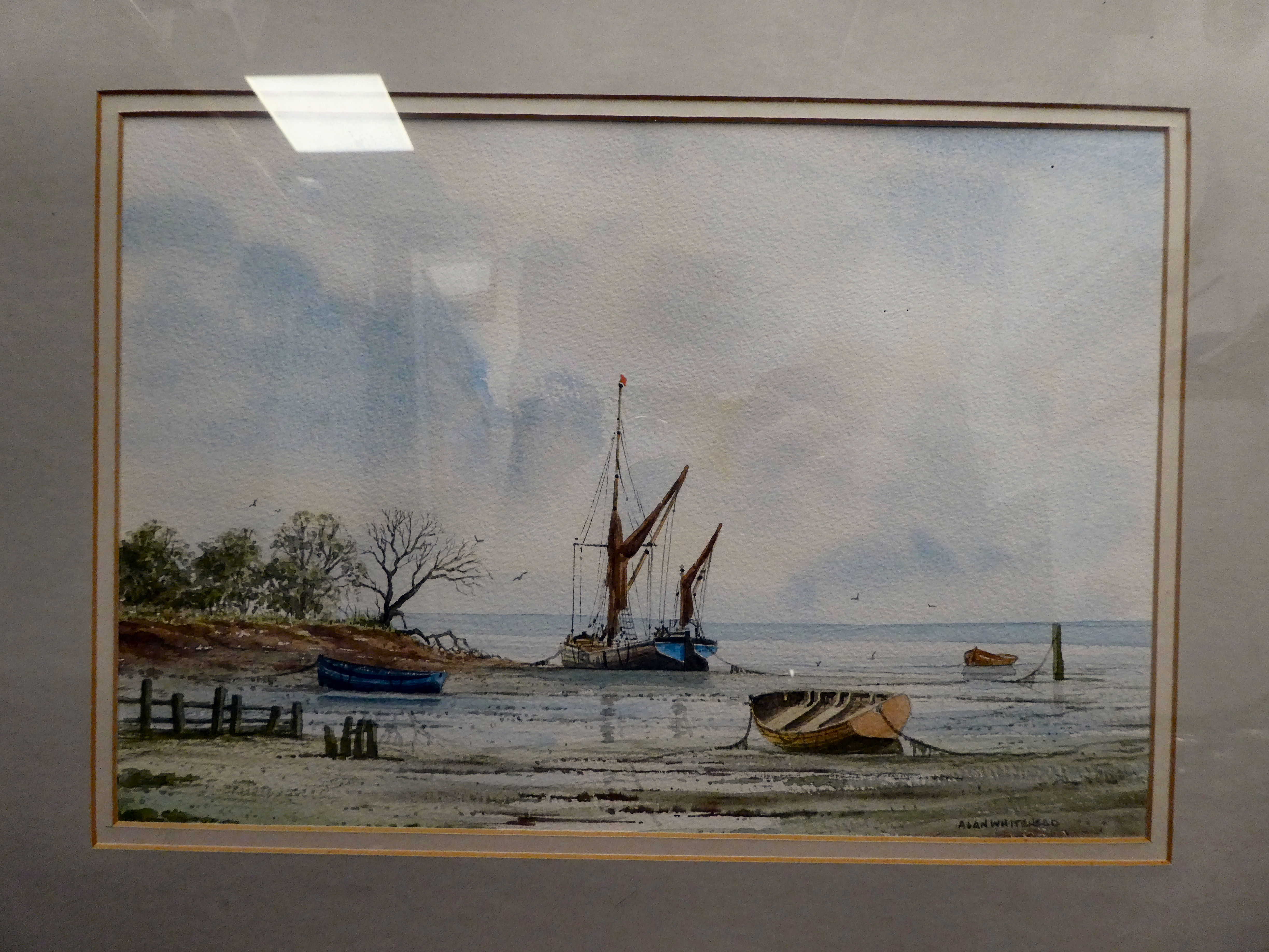 Alan Whitehead - 'Riverbank Moorings' and 'Cruising on the Blackwater'  two watercolours  bearing - Image 3 of 10