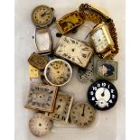 Wristwatch movements  various sizes and shapes