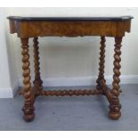 A late 19thC Continental figured walnut and floral marquetry games table with a serpentine