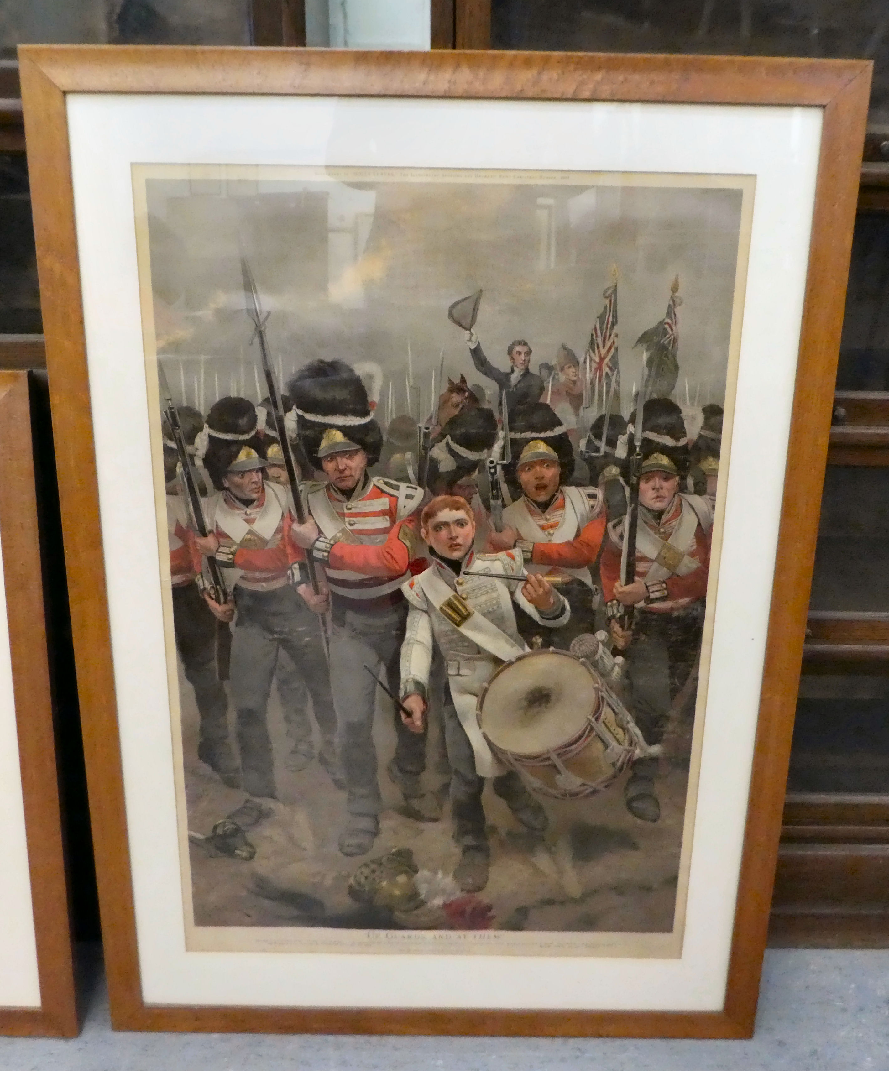 Pictures: to include an early 20thC study, Scots Greys and Highlanders at Waterloo'  print  23" x - Image 4 of 6