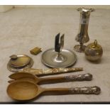 A mixed lot: to include a late Victorian mother-of-pearl parasol handle with gold plated mounts