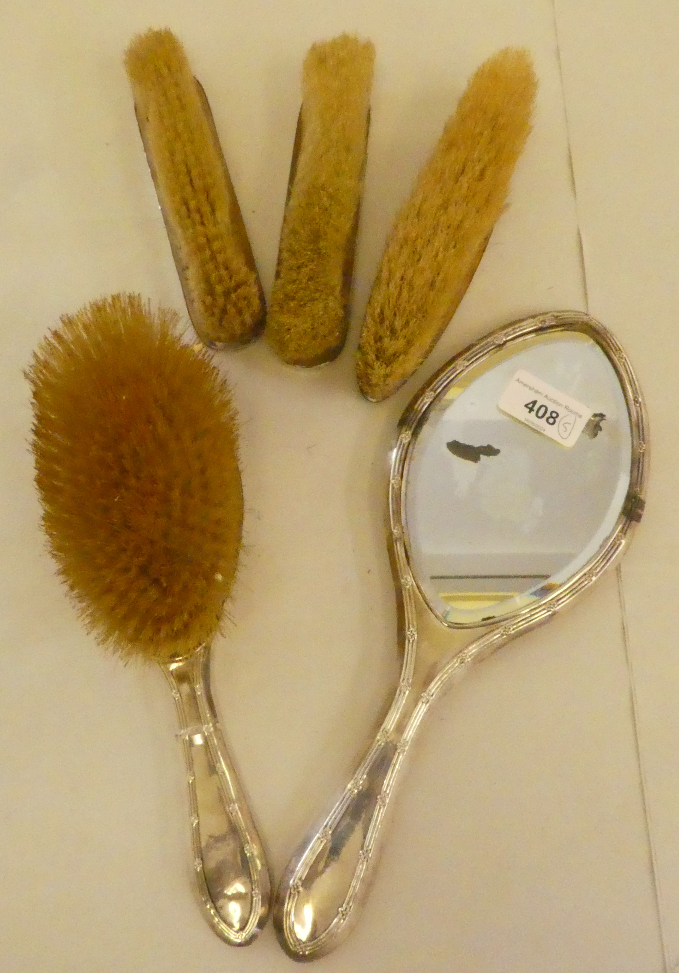 Silver backed dressing table accessories: to include a hand mirror  mixed marks - Image 2 of 5