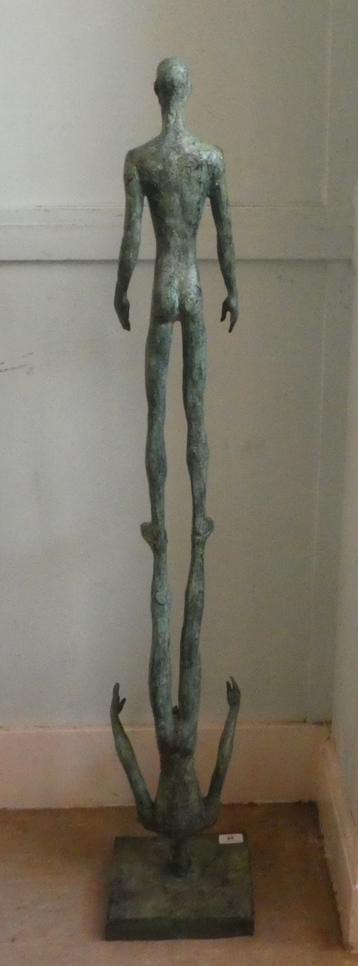 In the manner of Salvatore Dali 'Reflections' a cast bronze statue, on a plinth  46"h overall - Image 5 of 5