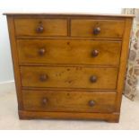 A late Victorian mahogany five drawer dressing chest, on a plinth  39"h  39"w