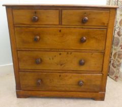 A late Victorian mahogany five drawer dressing chest, on a plinth  39"h  39"w