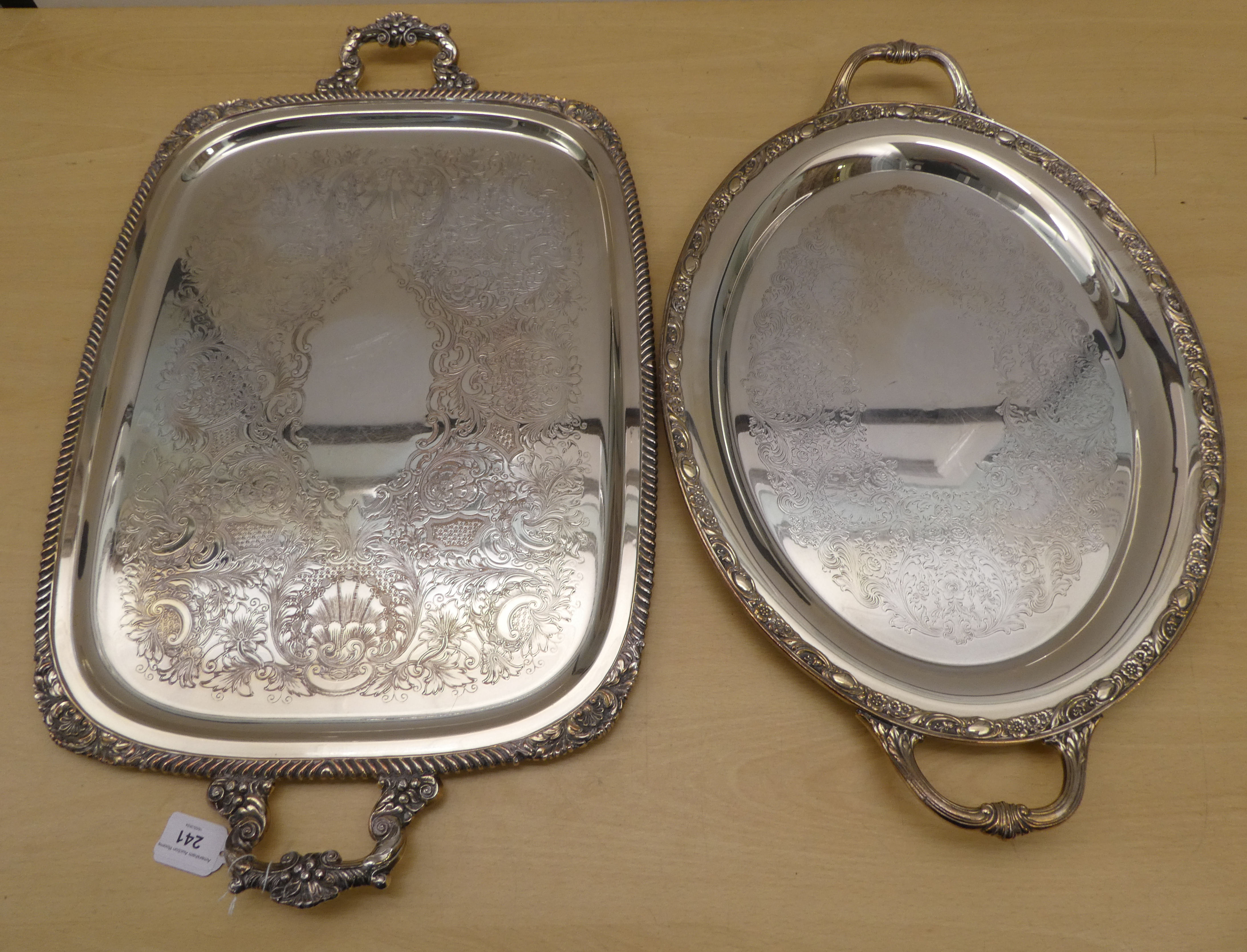 Silver plated tableware, mainly serving trays  largest 15" x 24" - Image 6 of 6