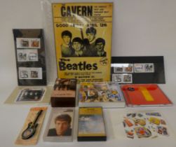 Beatles collectables: to include cassette tapes and postage stamps