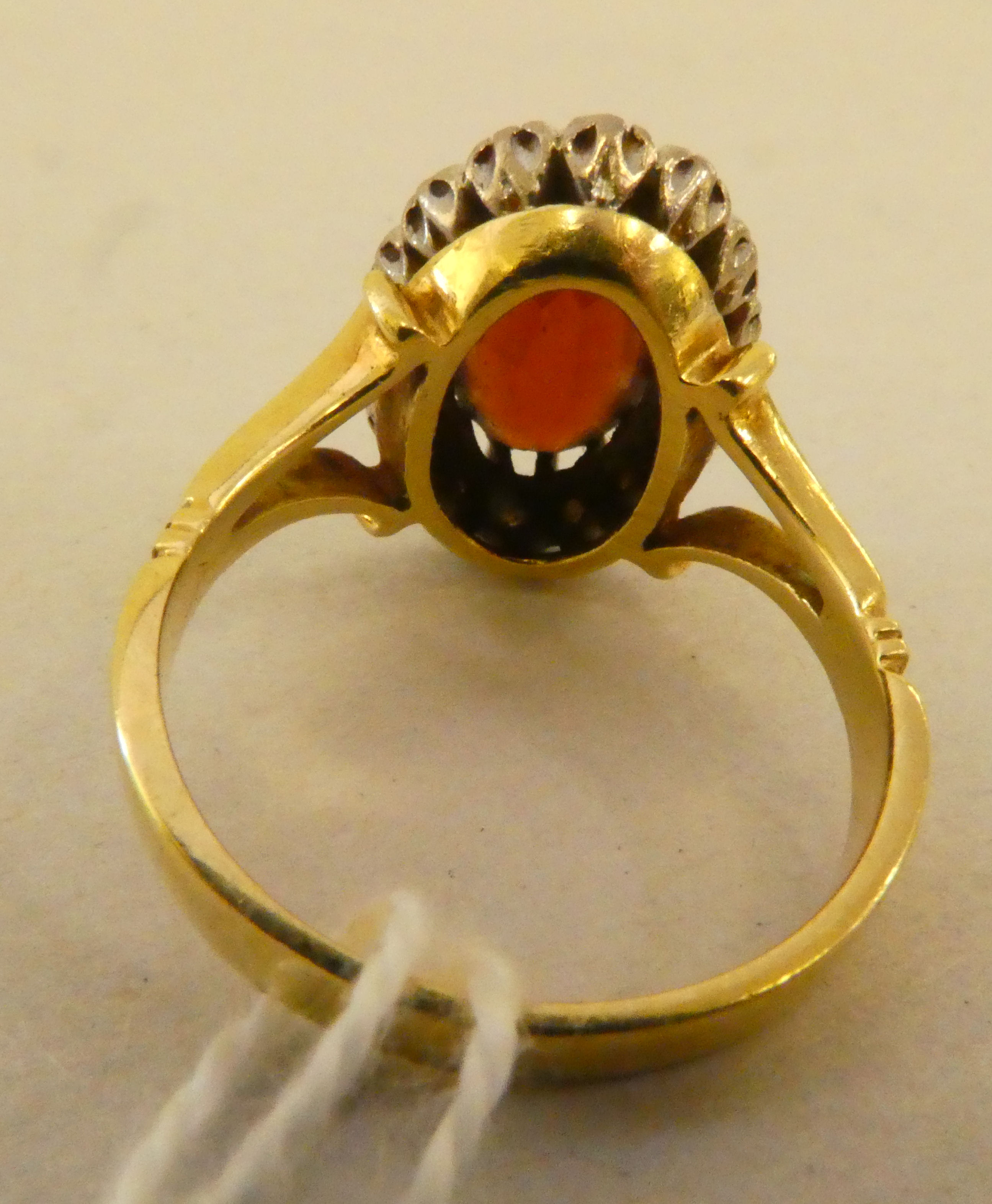 An 18ct gold diamond and garnet cluster ring - Image 3 of 3