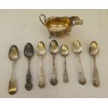 Silver collectables: to include a sauce boat, raised on pad feet  2"h  Birmingham 1932