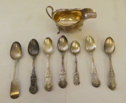 Silver collectables: to include a sauce boat, raised on pad feet  2"h  Birmingham 1932