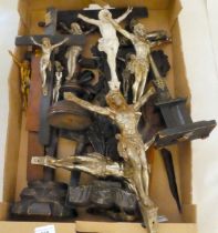 A collection of 20thC Continental crucifix  various sizes