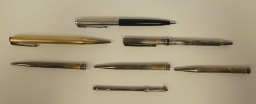 Seven variously cased pencils: to include three Mordan Everpoints