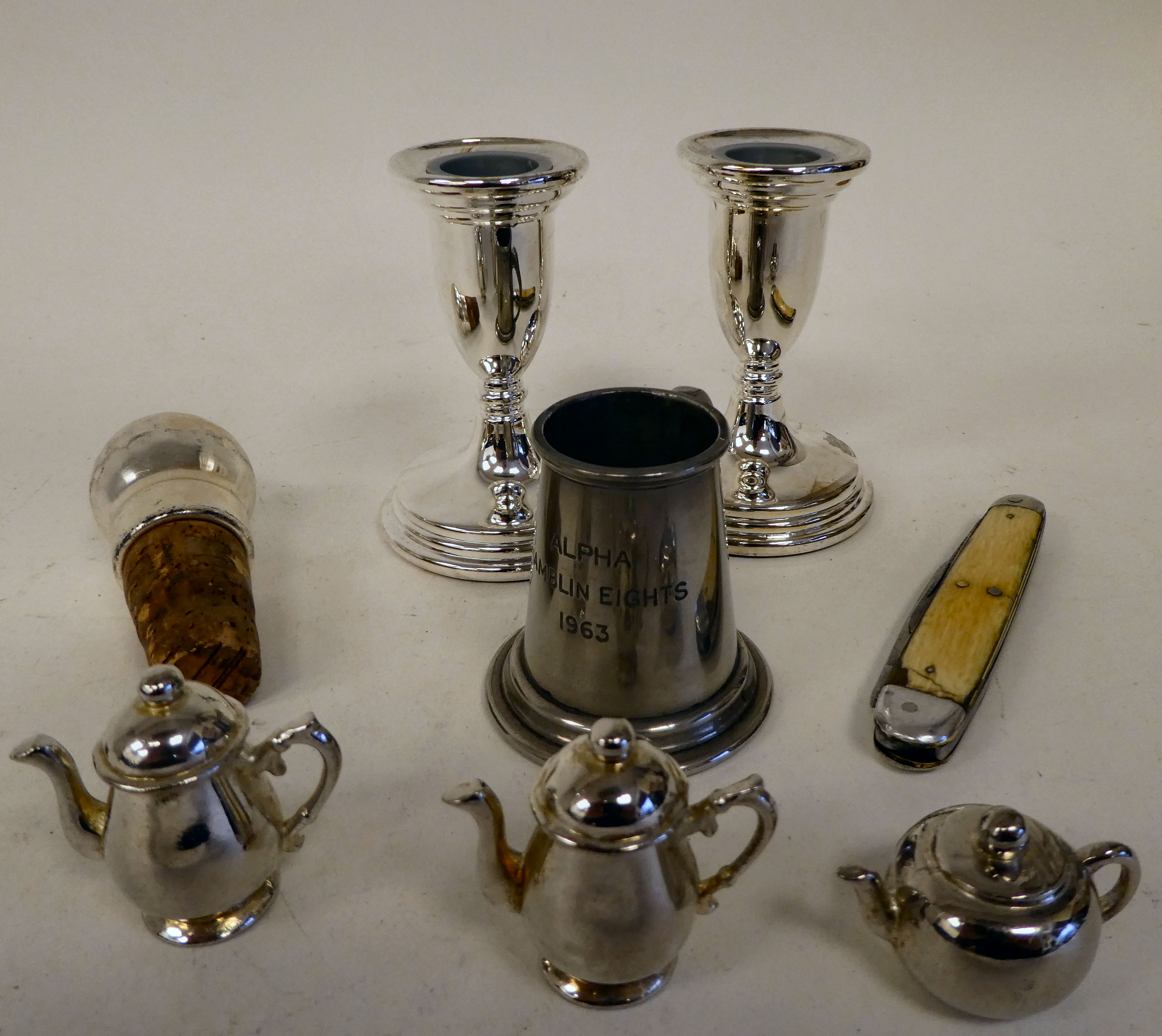 A mixed lot: to include silver plate; and purpose instruments, featuring a Lufkin of USA - Image 8 of 10