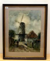 M Middelhaek - a Dutch landscape  watercolour  bears a signature & dated '71  17" x 22"  framed