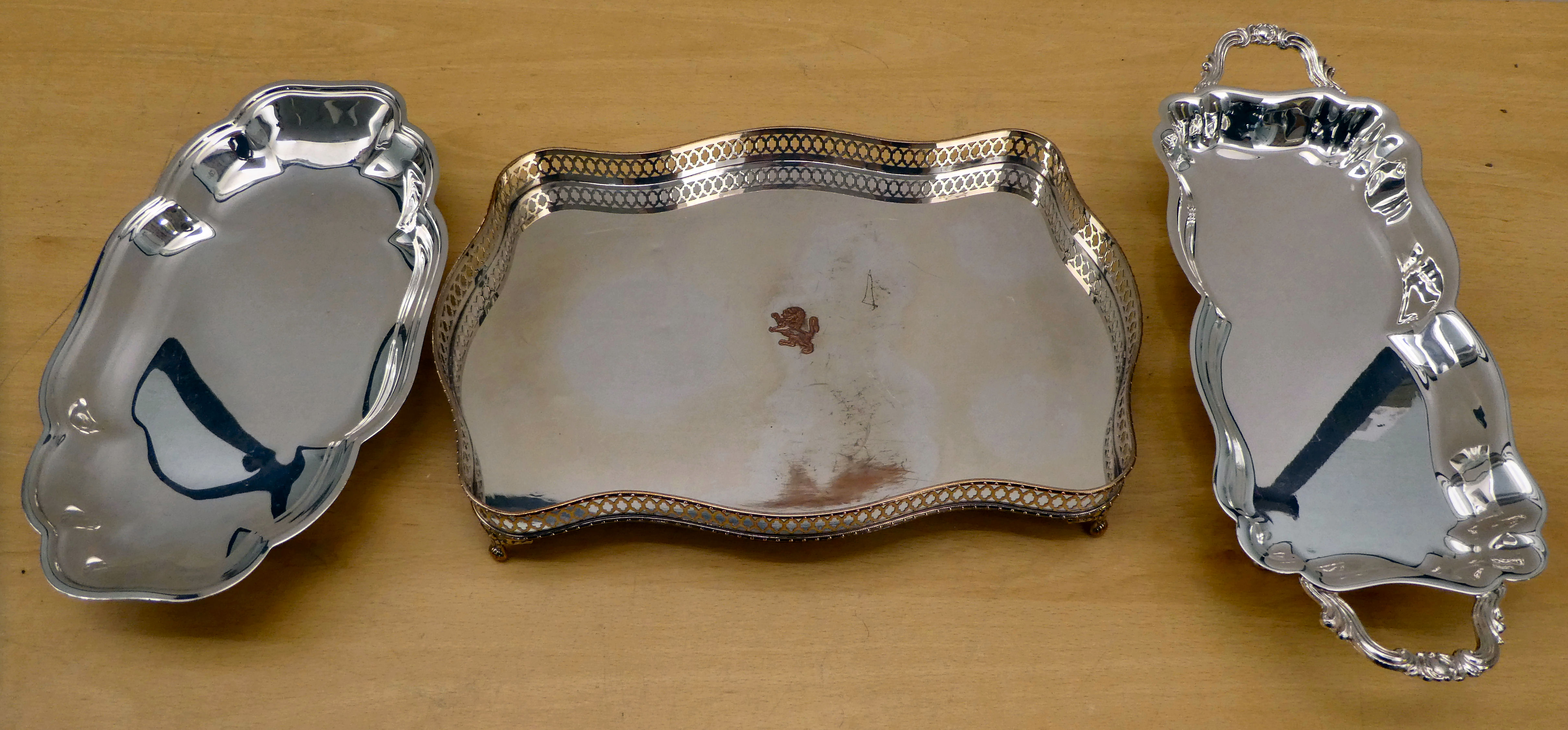 Silver plated tableware, mainly serving trays  largest 15" x 24" - Image 2 of 6